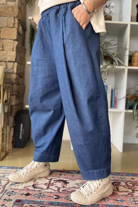 Juno Pleat Barrel Jean Mid
